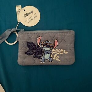 Vera Bradley Light Blue Quilted ID Key Pouch with Key Ring